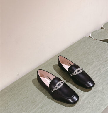 Roger Vivier diamond buckle loafers replica shoes