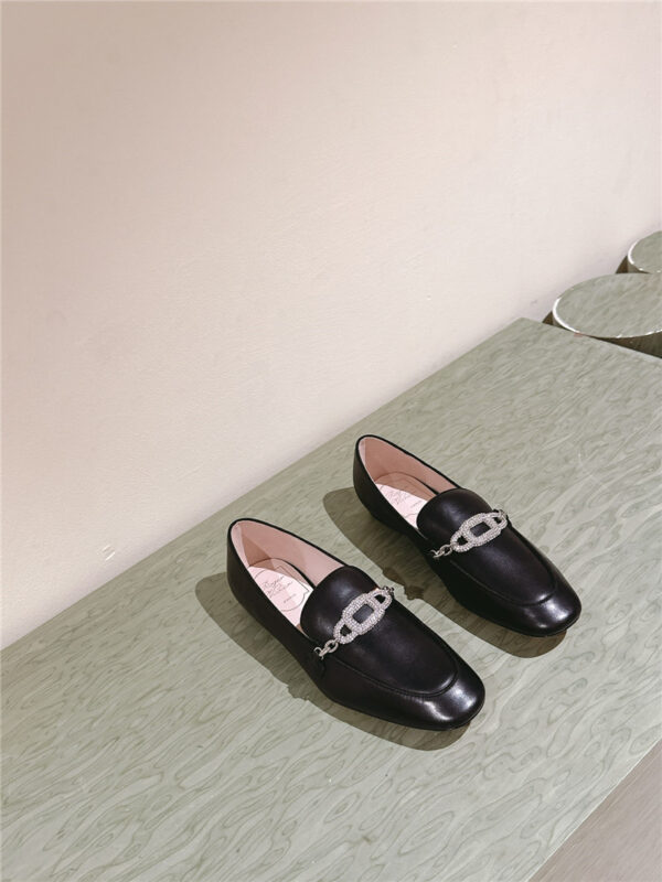 Roger Vivier diamond buckle loafers replica shoes