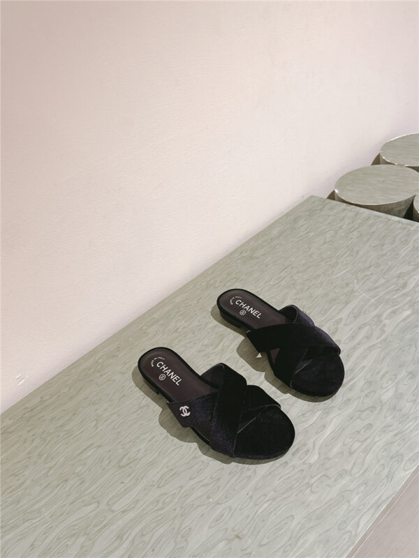 Chanel flat velvet slippers Maison Margiela replica shoes