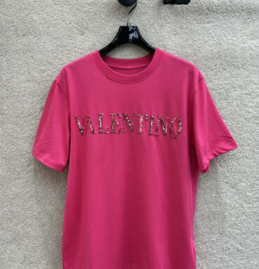 valentino letter sequin t-shirt replica d&g clothing
