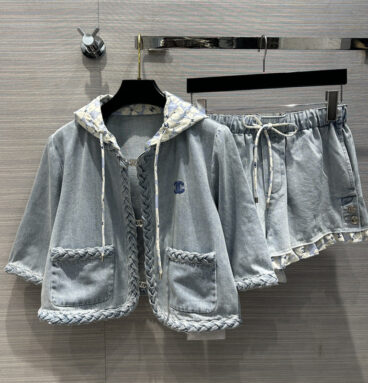 Chanel denim blue jeans suit replica designer clothes