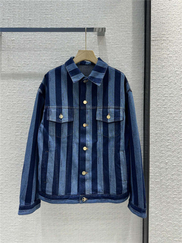 Fendi colorblock vertical striped denim jacket replica clothes