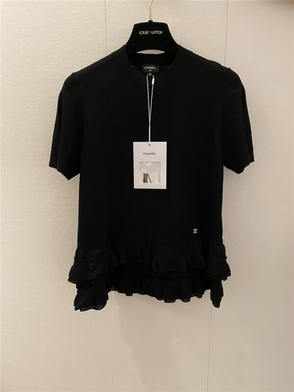 Chanel ruffle design short sleeves replica designer clothes