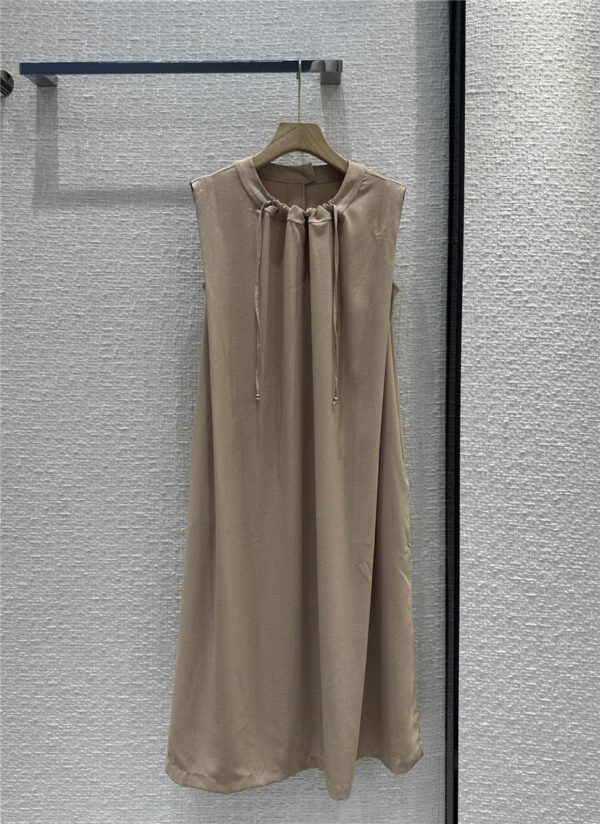 the row pleated crew neck vest long dress replica clothing