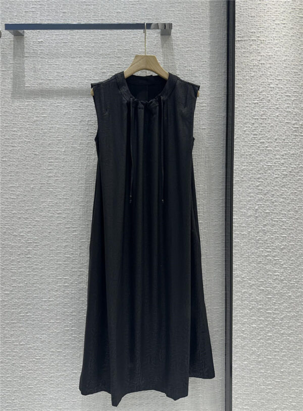 the row pleated crew neck vest long dress replica clothing