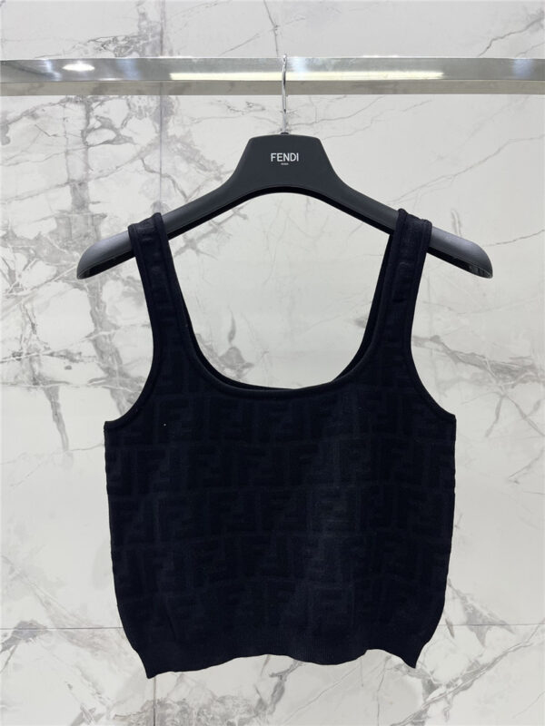 Fendi double F letter knitted vest replicas clothes
