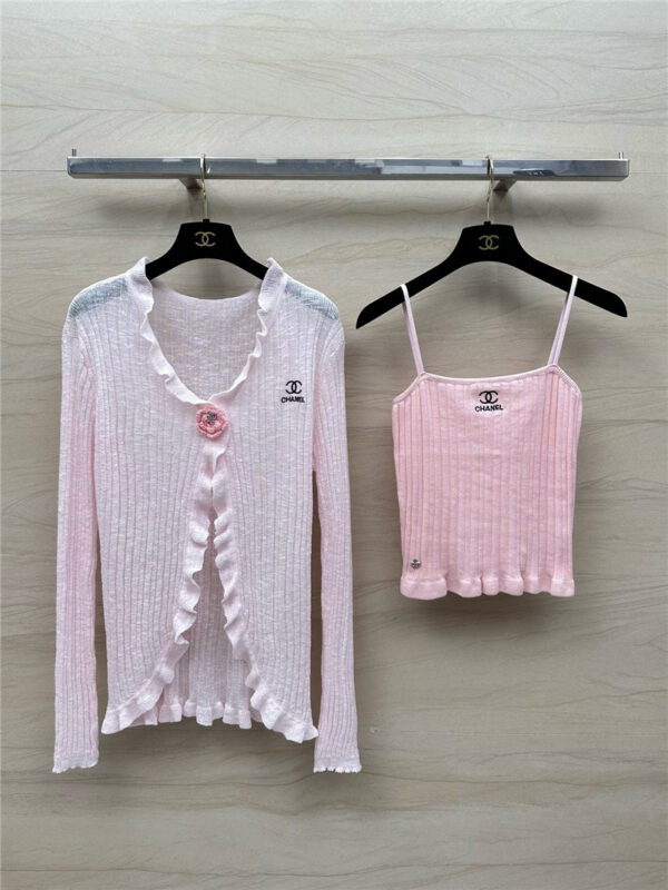 Chanel knitted cardigan + vest set replica clothes