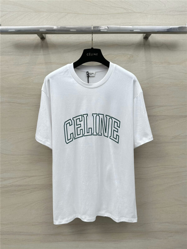 celine letter logo printed white T-shirt replica clothing sites