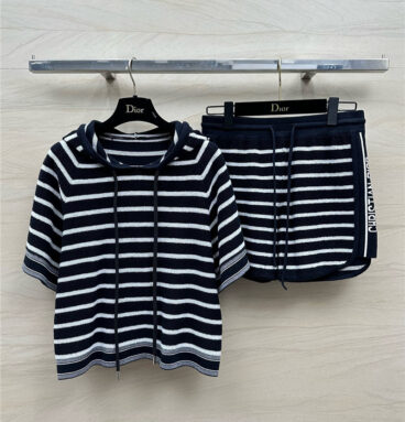 dior knitted hooded top + shorts set replica clothing sites