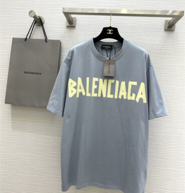 Balenciaga Tape Haze Blue Short Sleeve T-shirt replica clothes