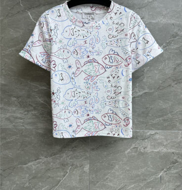 chanel painted print t-shirt replica designer clothing websites