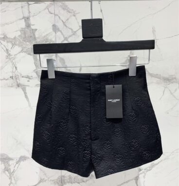 YSL camellia embossed high waist shorts replica d&g clothing