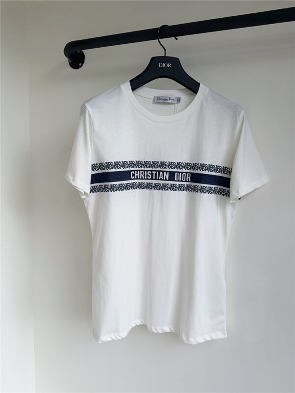 dior Embroidery Printed Short Sleeve T-Shirt