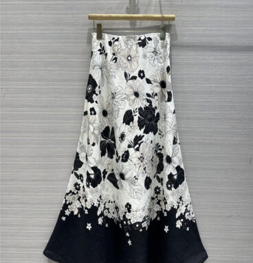 Zimm high-grade linen cotton A-line long skirt replica clothes