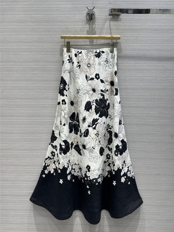 Zimm high-grade linen cotton A-line long skirt replica clothes