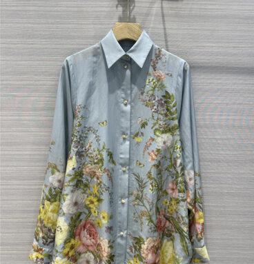 Zimm high-end mulberry silk cotton printed shirt replica clothing