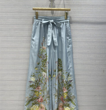 Zimm silk and cotton printed wide-leg pants replica clothes