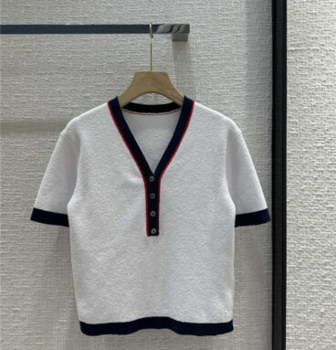 gucci v-neck short-sleeved sweater replica clothes
