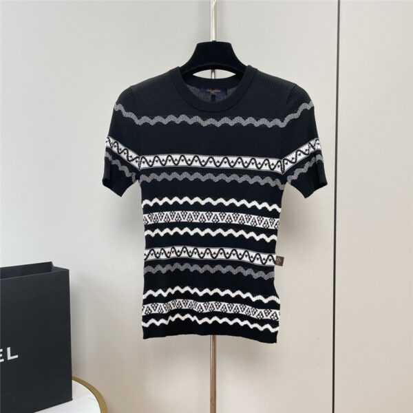 louis vuitton LV corrugated knit short-sleeved top replica clothes