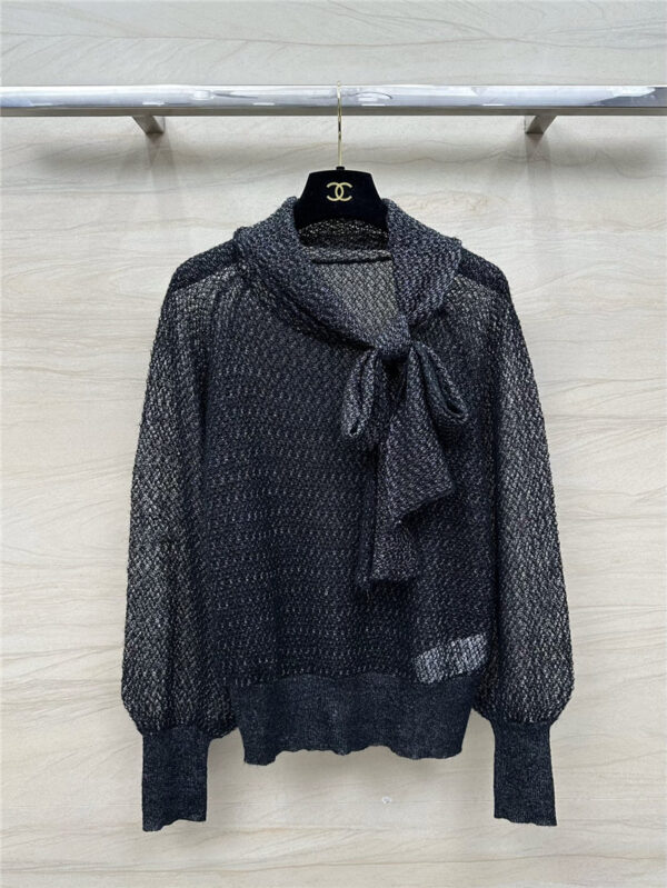 dior bow collar mohair sweater replica designer clothes