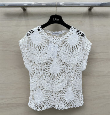 dior crochet knitted vest top replica designer clothes