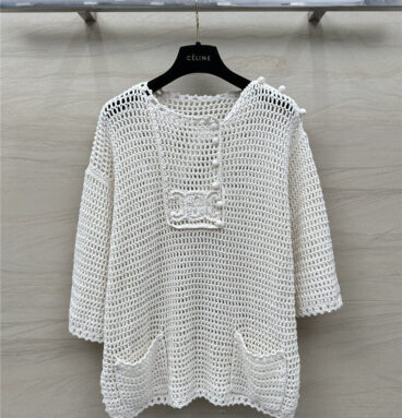 celine hollow crochet Arc de Triomphe knitted top replica clothes