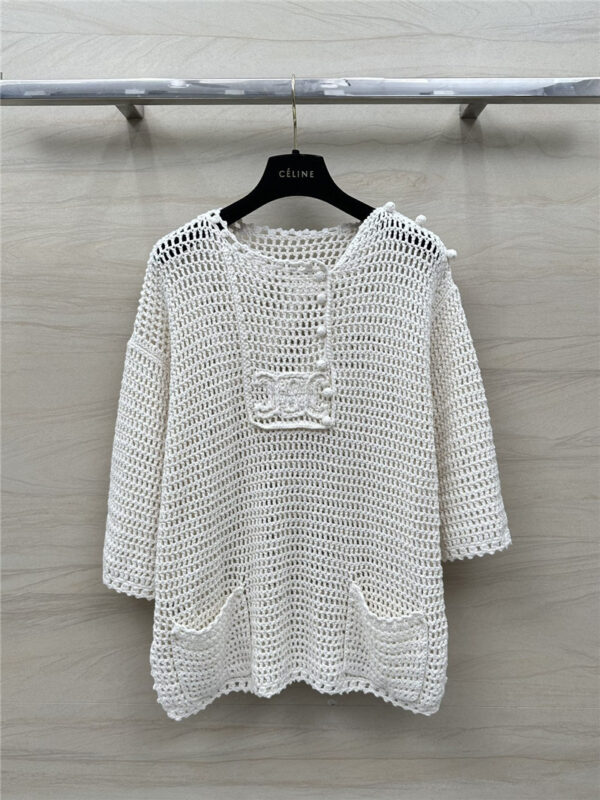 celine hollow crochet Arc de Triomphe knitted top replica clothes