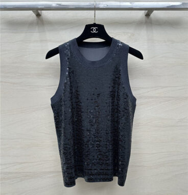 BC sequined silk vest top replica designer clothes