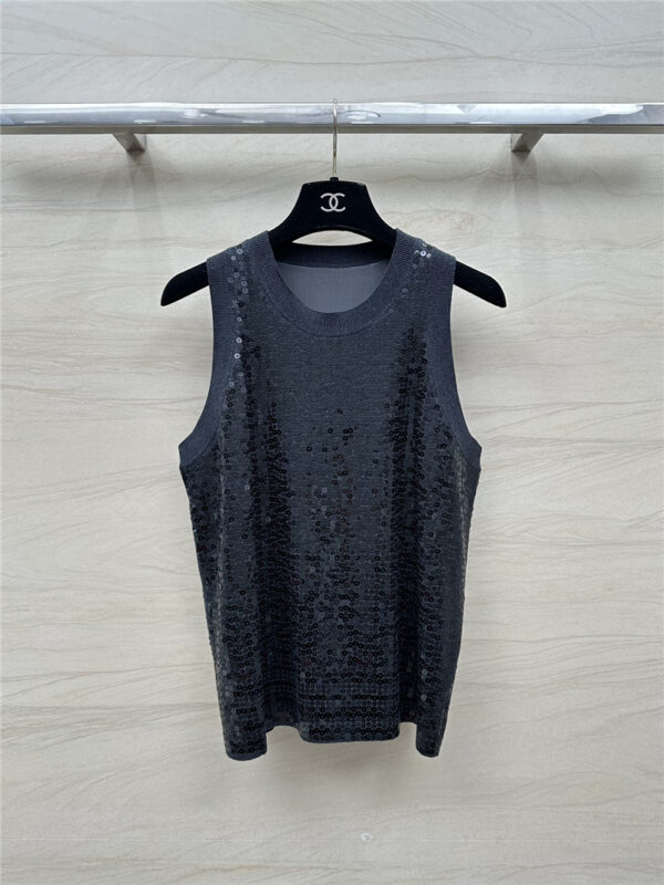 BC sequined silk vest top replica designer clothes