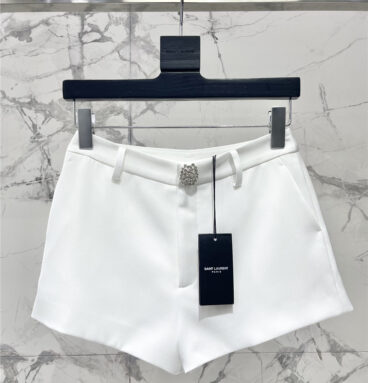 YSL acetate satin diamond button shorts replica clothing