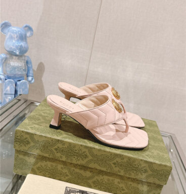 gucci double G buckle flip flops high heels replica designer shoes