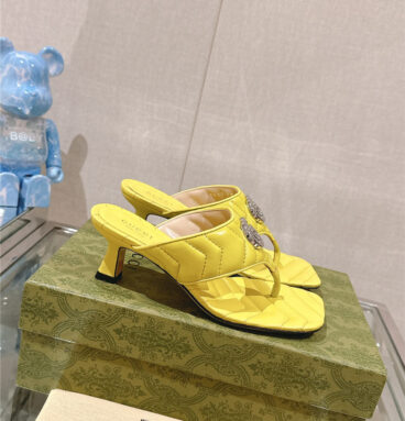 gucci double G buckle flip flops high heels replica designer shoes