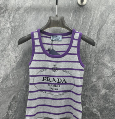 prada striped knitted vest cheap replica designer clothes