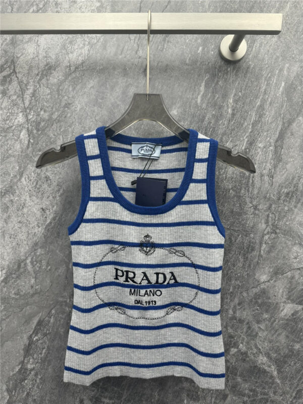 prada striped knitted vest cheap replica designer clothes