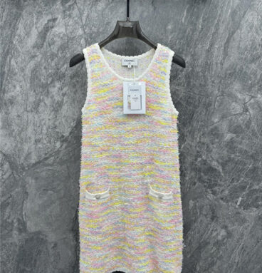 Chanel striped knitted vest dress replica clothing sites