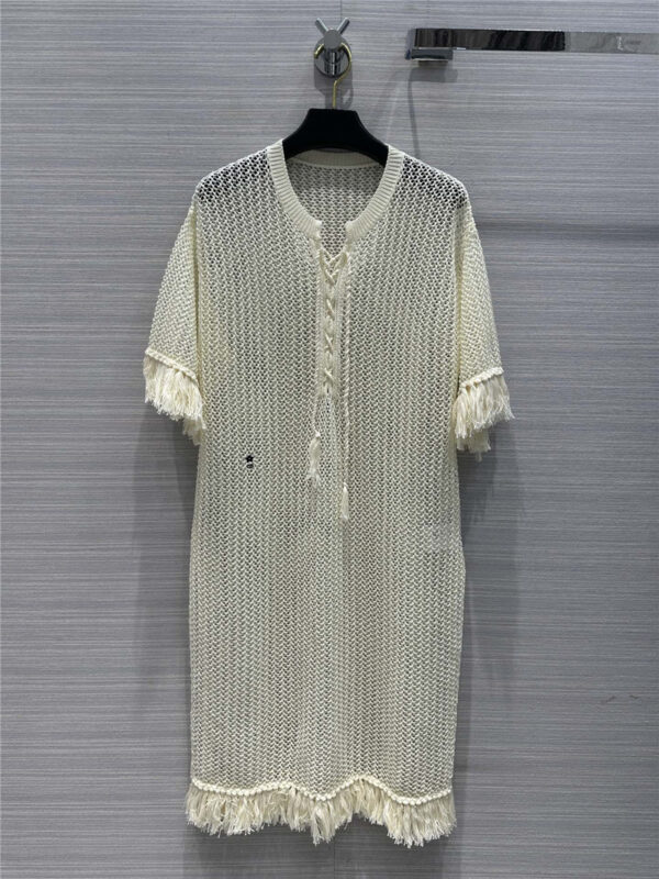 dior hollow crochet knitted cardigan dress replica clothes
