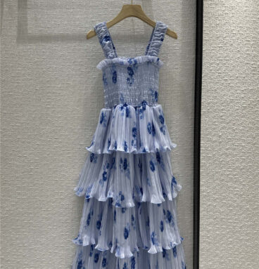 Ganni blue rose print dress replica clothing sites