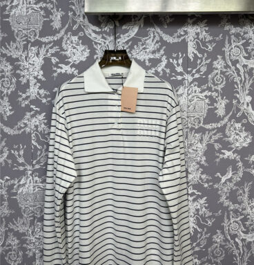 miumiu new striped Polo long-sleeved replicas clothes