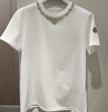 moncler beaded collar t-shirt replica designer clothes