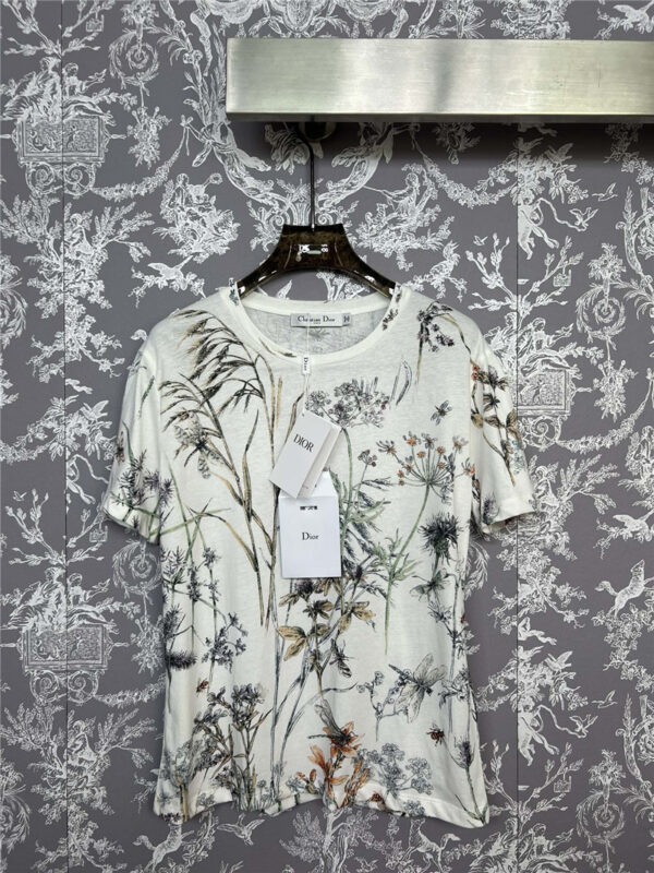 dior new floral t-shirt replicas clothes