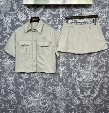 miumiu new short-sleeved shirt and skirt suit replica clothing sites