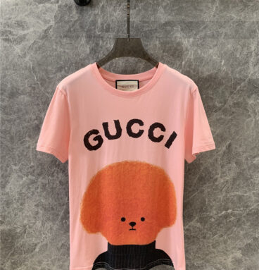 gucci cartoon dog fun print short sleeve T-shirt replica clothing
