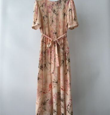 Chloé pinched printed silk dress replica clothes