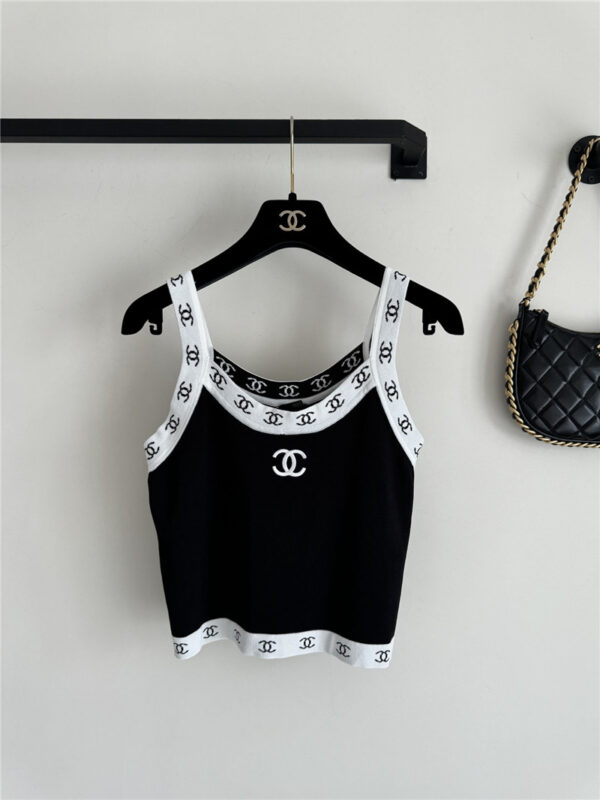 Chanel contrast knitted vest replica d&g clothing