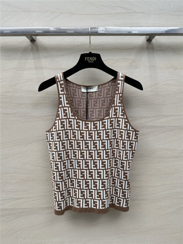 Fendi old flower FF knitted small vest replica d&g clothing