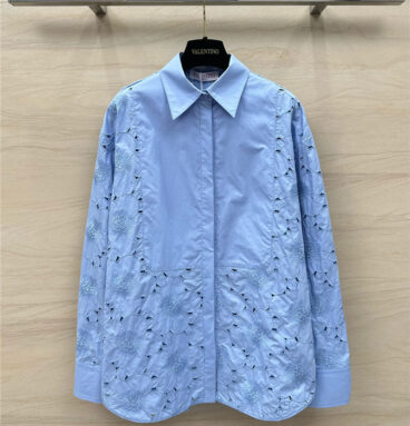 valentino 3D flower embroidery hollow shirt replica clothing
