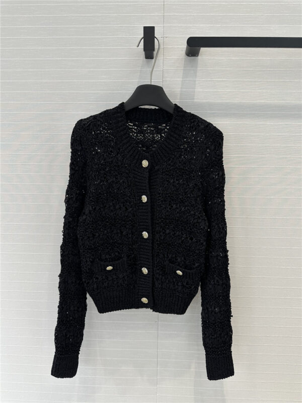 Chanel woven crochet cardigan replica d&g clothing