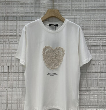 MaxMara water-soluble heart pattern T-shirt replica clothes