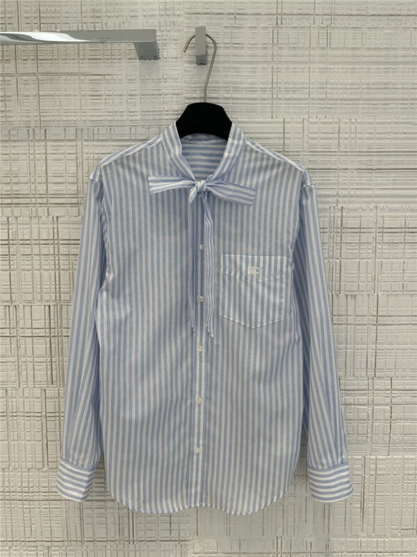 celine yarn-dyed sky blue striped shirt replicas clothes