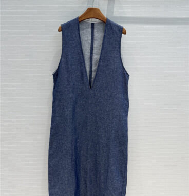 the row cotton and linen long vest dress replicas clothes